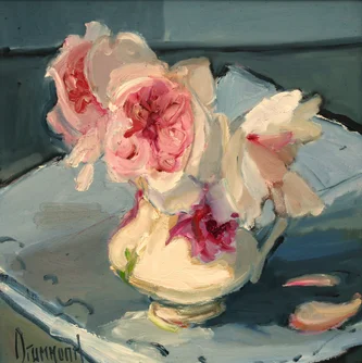 Scottish Artist MARION DRUMMOND - Pink Roses and Porcelain